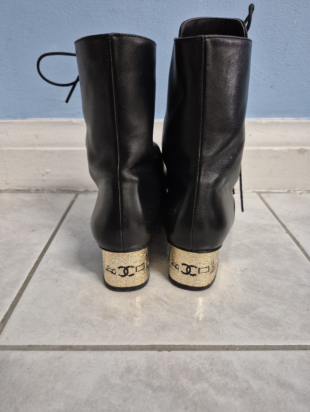 RARE CHANEL RUNWAY BOOTS ✨Authentic Chanel Lace-Up Ankle Boots (Style G34910) - Picture 3 of 7